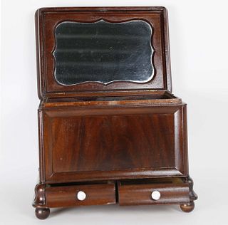 American Empire Lady's Mahogany Dressing Box, 19th Century