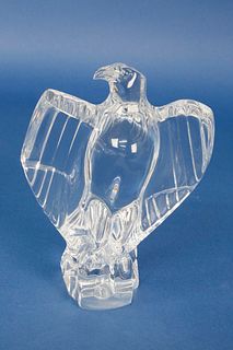 Signed Baccarat Clear Crystal Figural Eagle