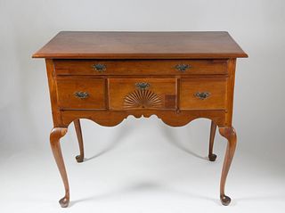 Queen Anne New England Cherry and Pine Lowboy, 18th Century