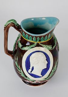 Wedgwood Pitcher with Portraits of Washington and Lincoln