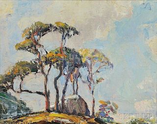 Frederick Usher De Voll (American, 1873-1941)      Rocks and Trees