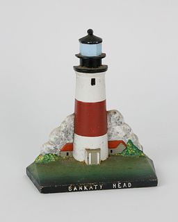 Vintage Cast Iron Sankaty Head Lighthouse Doorstop