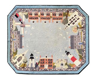 Claire Murray Nantucket Village Hooked Rug