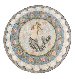 Claire Murray Round Mermaid Hooked Rug