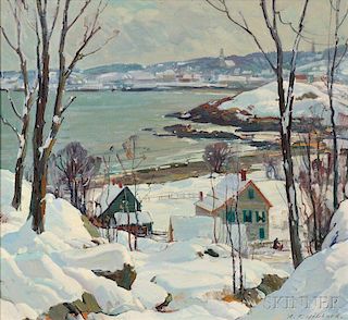 Aldro Thompson Hibbard (American, 1886-1972)      Winter View of Rockport Harbor