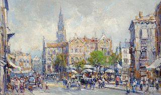 Arthur Vidal Diehl (American, 1870-1929)      The Bustle of the City