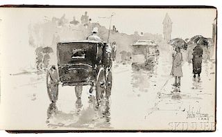 Childe Hassam (American, 1859-1935)      Rainy Day, Boston