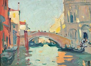 Jane Peterson (American, 1876-1965)      A Bridge in Venice