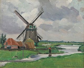 George Brainerd Burr (American, 1876-1939)      Windmill, Holland