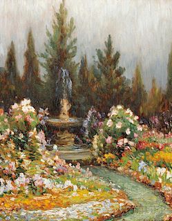 Gustave Wiegand (American, 1870-1957)      Gold Medal Garden at Grand Central Palace