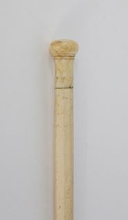 Antique Whale Ivory and Whalebone Walking Stick, ca. 1870