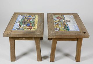 Two California Tile Tables
