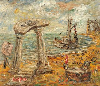 David Burliuk (American/Ukrainian, 1882-1967)      The Harbor