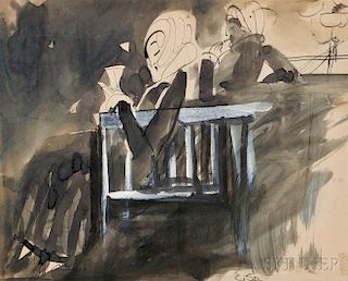Carl Sprinchorn (American, 1887-1971)      2 Figures-Copenhagen Night Club