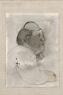 Jose Luis Cuevas (Mexican, b. 1934)      Retrato del pintor Raymond Roussel