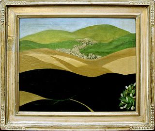 Arnold Friedman, Modernist Landscape, oil on canvas b