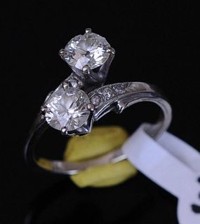 14kt Gold Diamond Bi-Pass Ring