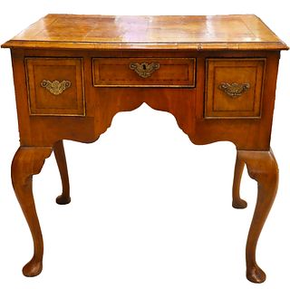 19th C. Queen Ann Style Inlaid Lowboy Stand