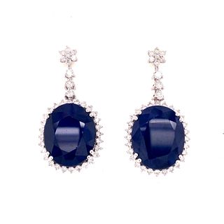 14K Sapphire And Diamond EarringsÊ