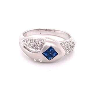18K Diamond Sapphire Ring