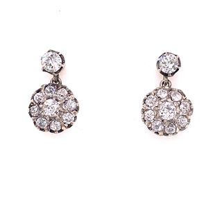 18K Platinum Rosetta Diamond Earrings