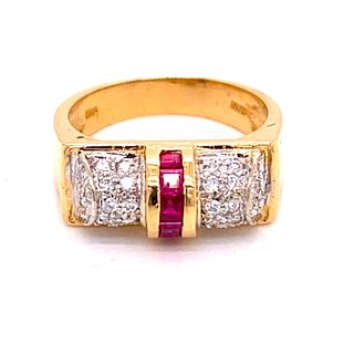 18k Diamond Ruby Ring