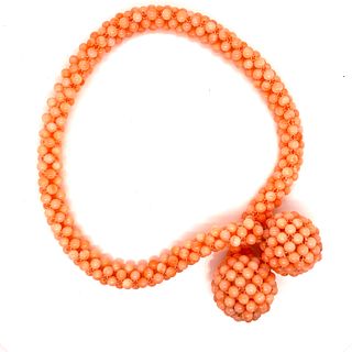Set Of Corals: Bracelet & Necklace
