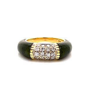 1970Õ 18K Jade & Diamond Ring
