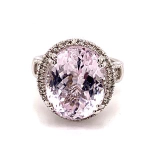 14K Kunzite Diamond Ring