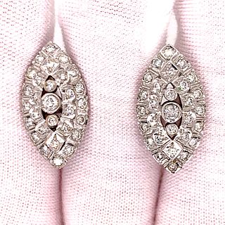 14K Marquise Shape Diamond Earrings