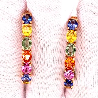 18K Multicolor Hoop Earrings