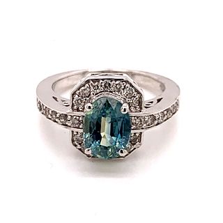 14K Diamond Sapphire Ring