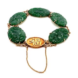 14K Jade Jadeite Bracelet