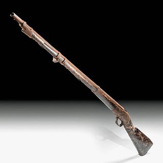 19th C. Igbo Wood & Iron Dane Trick Rifle - Egbe Cham