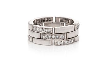 CARTIER, WHITE GOLD AND DIAMOND 'PANTHERE' RING