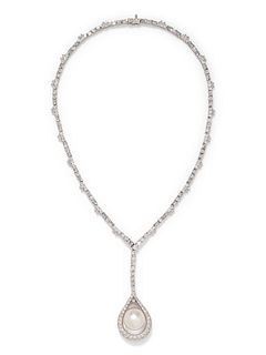 DIAMOND AND CULTURED SOUTH SEA PEARL CONVERTIBLE NECKLACE