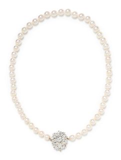 DIAMOND AND CULTURED PEARL NECKLACE