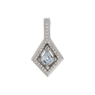 FANCY GRAY-BLUE DIAMOND AND DIAMOND PENDANT