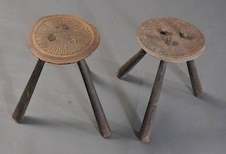 Pair of Japanese Carved Stools