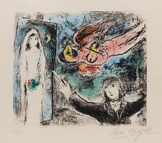 Marc Chagall
(French/Russian, 1887-1985)
La petit mariee (The Little Bride), 1977