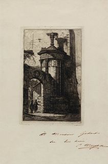 Charles Meryon
(French, 1821-1868)
Entree du couvent des capucins francais a Athenes (from Athenes aux XVe, XVIe, et XVIIe Siecles), 1855