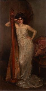 Albert de Belleroche
(British, 1864-1944)
Woman with a Harp