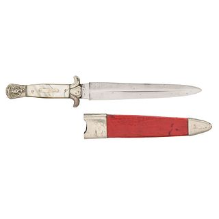 Eagle And Snake Pommel  Bowie Knife with Red Leather Sheath