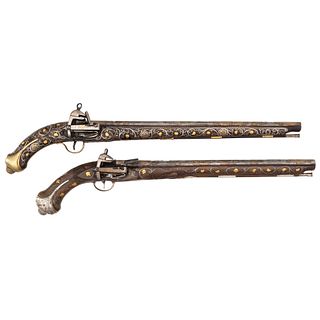 Pair of Fine North African Miquelet Pistols
