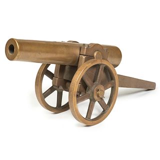 Solid Brass Muzzle Loading Signal Cannon and Carriage