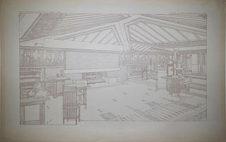 Frank Lloyd Wright (1867-1959) - Living Room, The Avery Coonley House, Tafel LVI