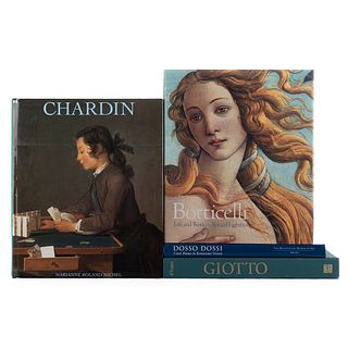 Roland Michel, Marianne / Flores D'Arcais, Francesca / Lightbown, Ronald. Chardin / Giotto / Botticelli / Dosso Dossi. Pzas: 4.