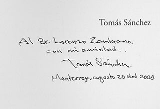 García Márquez, Gabriel - Sullivan, Edward J. Tomás Sánchez. Milán, 2003. Firmado y dedicado por Tomás Sánchez.