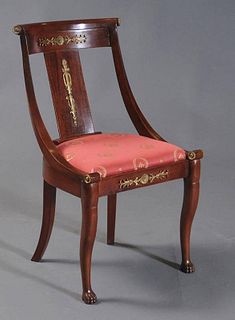 French Empire Gondola Side Chair