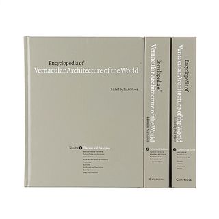 Oliver, Paul (Editor). Encyclopedia of Vernacular Architecture of the World. Cambridge, 1997. 1a. ed. Tomos I - III. Pz: 3.